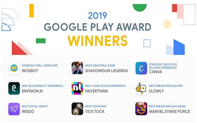 Gagnants des prix Google Play 2019