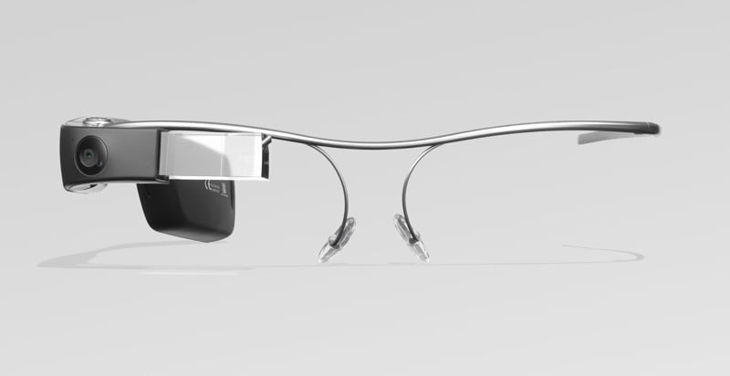 Produktfotografie des Google Glass Wearable.