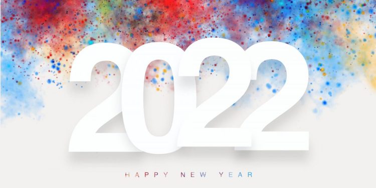 سنة جديدة سعيدة التمنيات رسائل تحية الملصقات 2022