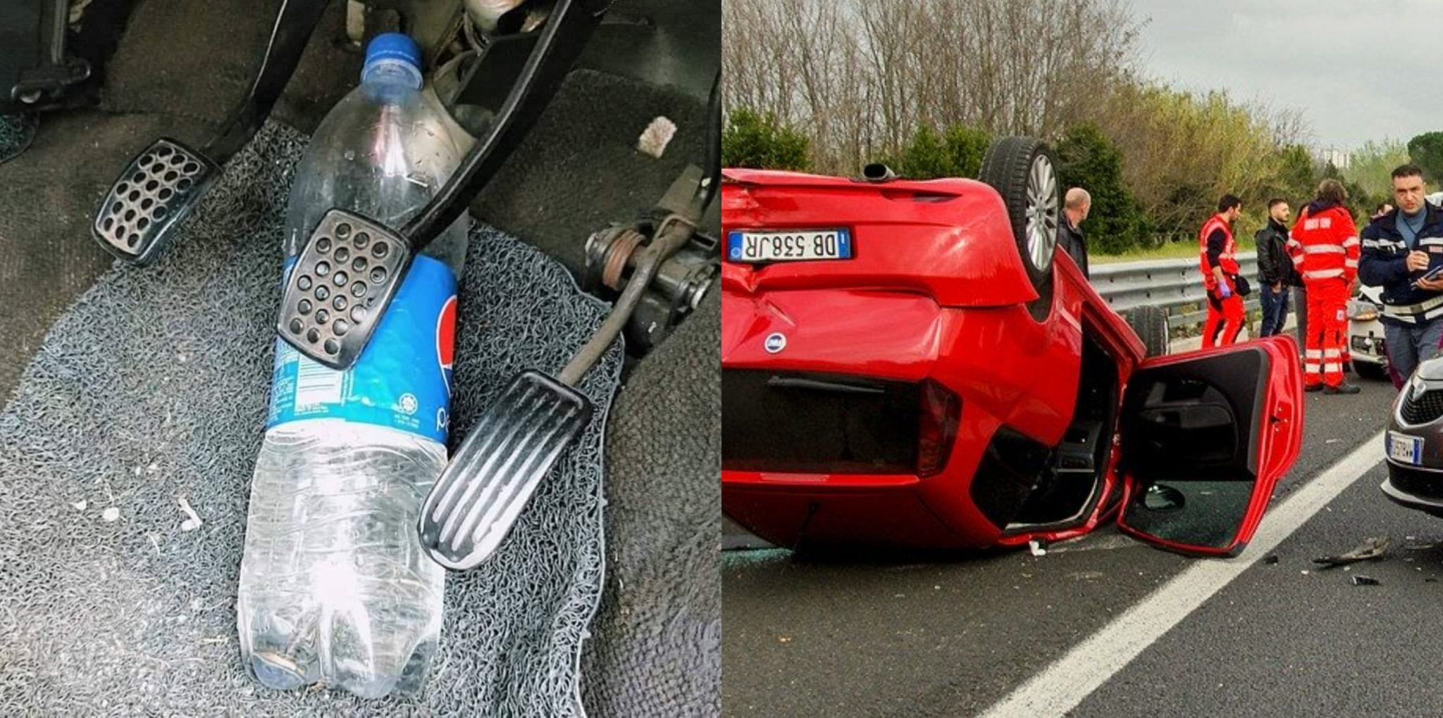Tenere le bottiglie d'acqua in auto può ribaltare la tua auto