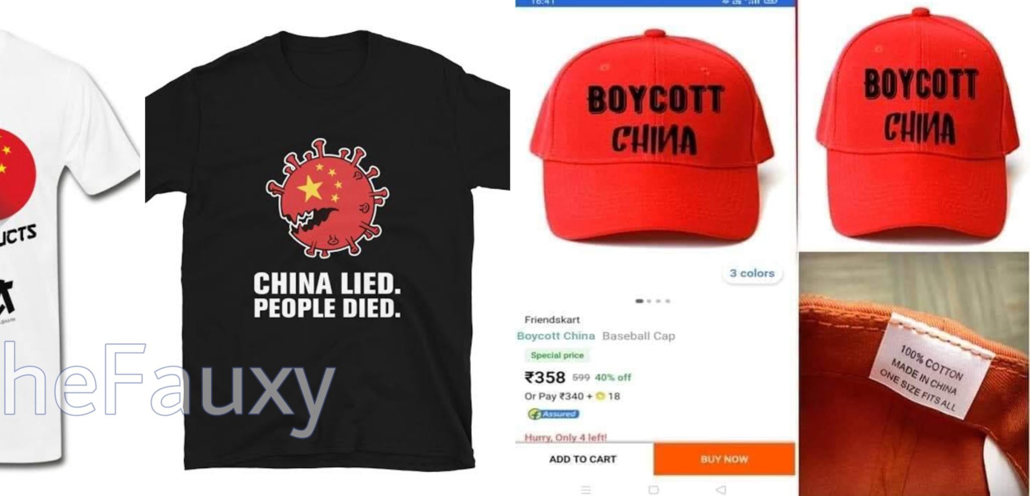 Boycott China Caps and T Shirts