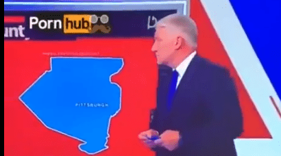 Kwam het Pornhub-logo tevoorschijn tijdens CNN verkiezing 2020 Live-verslaggeving?