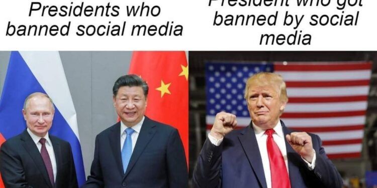 Donald Trump primo presidente ad essere bandito sui social media