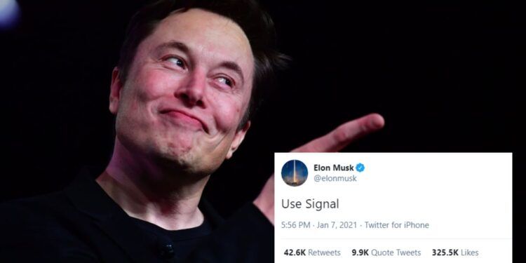 Elon Moschus Verwendungssignal