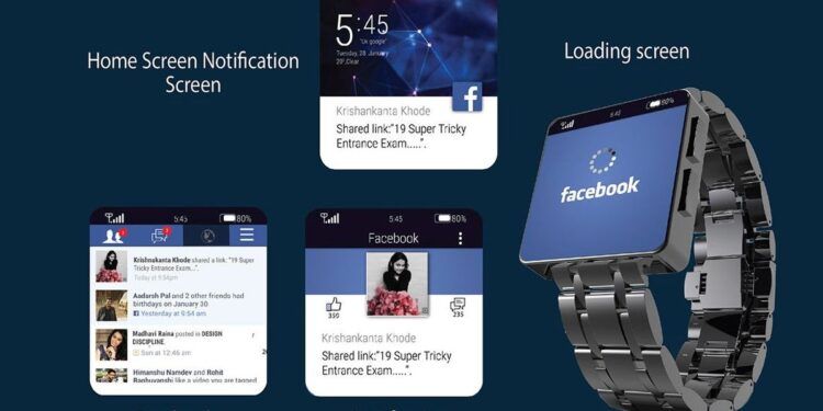 interface utilisateur facebook smartwatch
