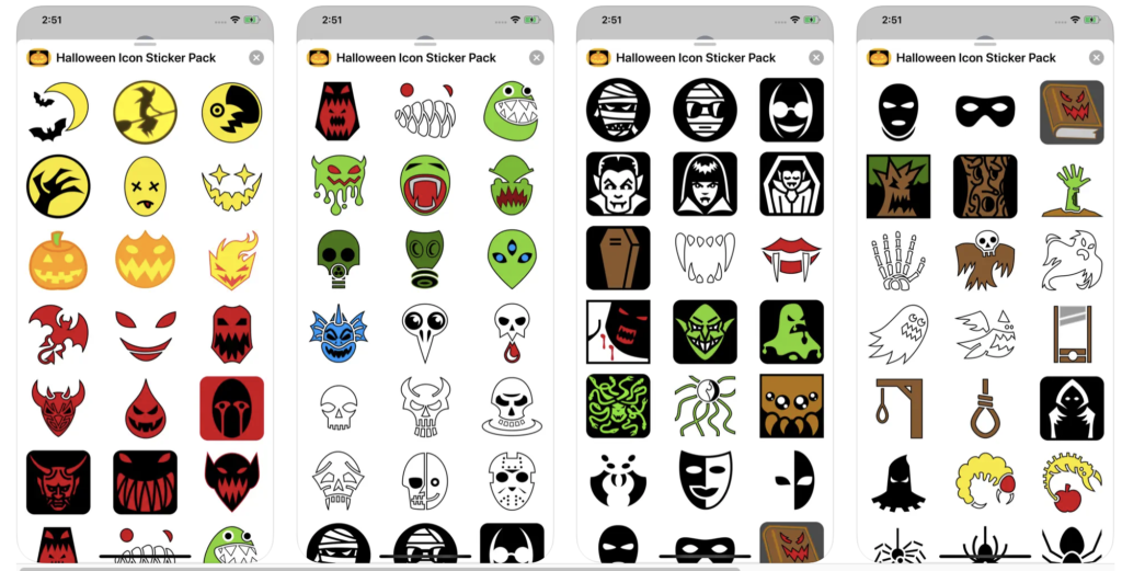 halloween icon sticker pack