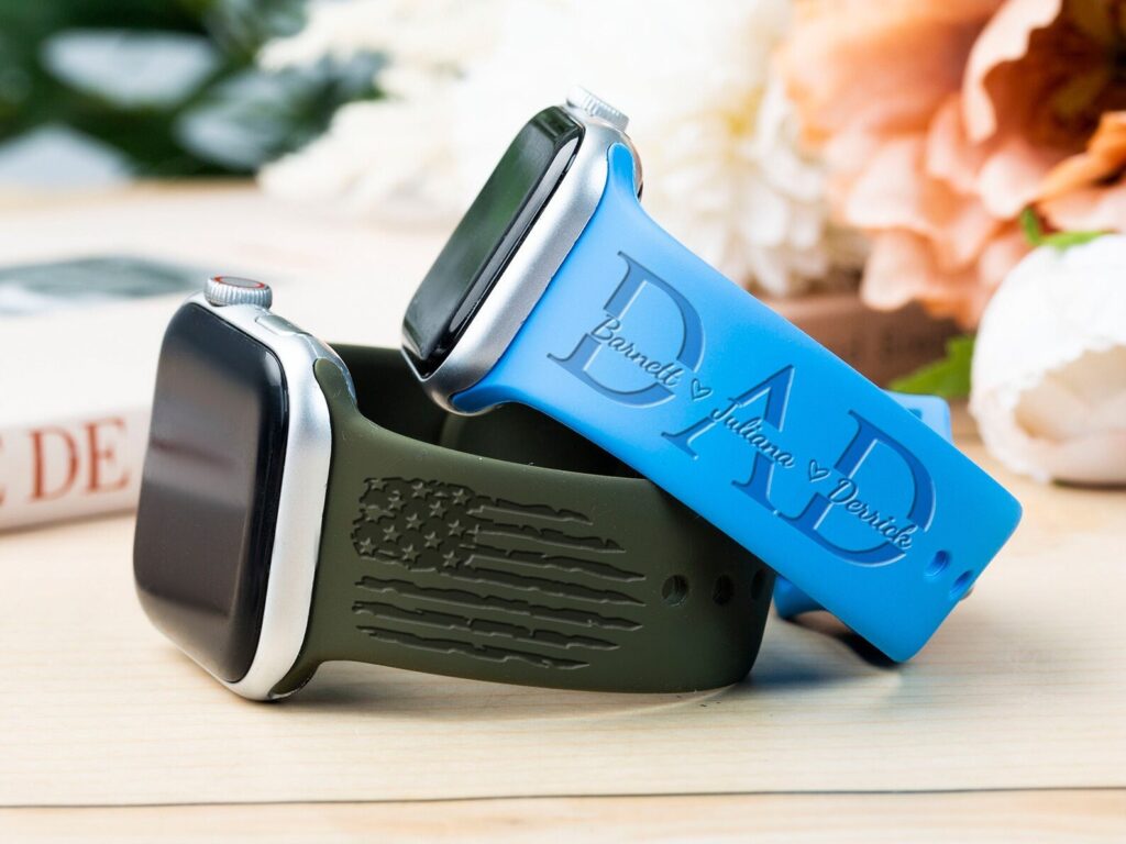 dad flag engrave watch strap