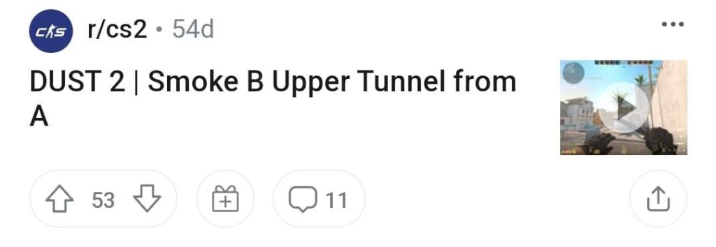 Smoke B upper tunnel from A