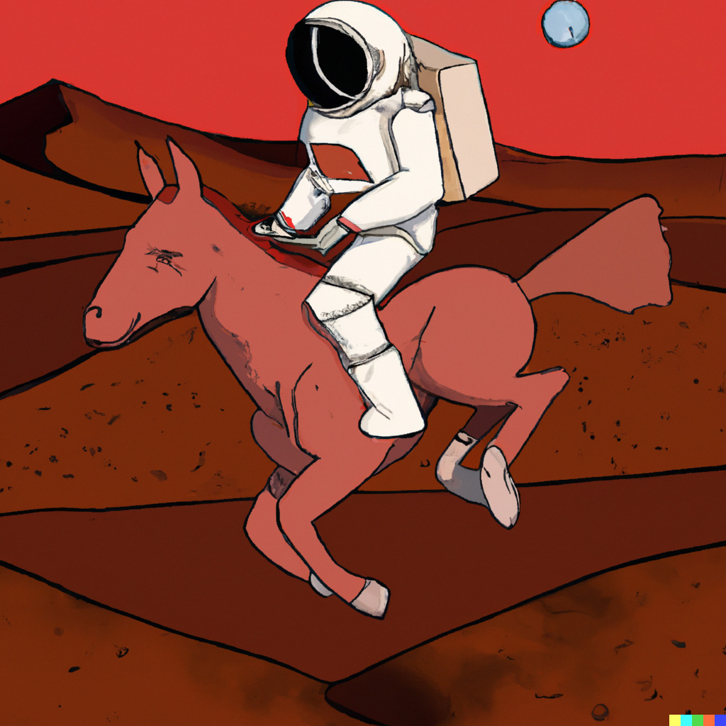 2023 09 21 21.36.49 ASTRONAUT ON A HORSE ON MARS