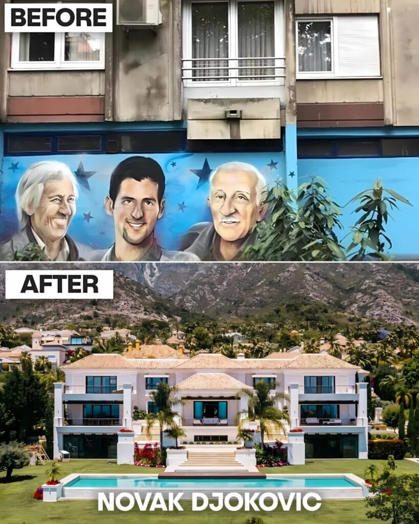 Novak Djokovics house before and after