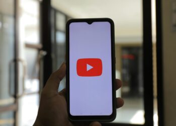 A smartphone with a logo of youtube