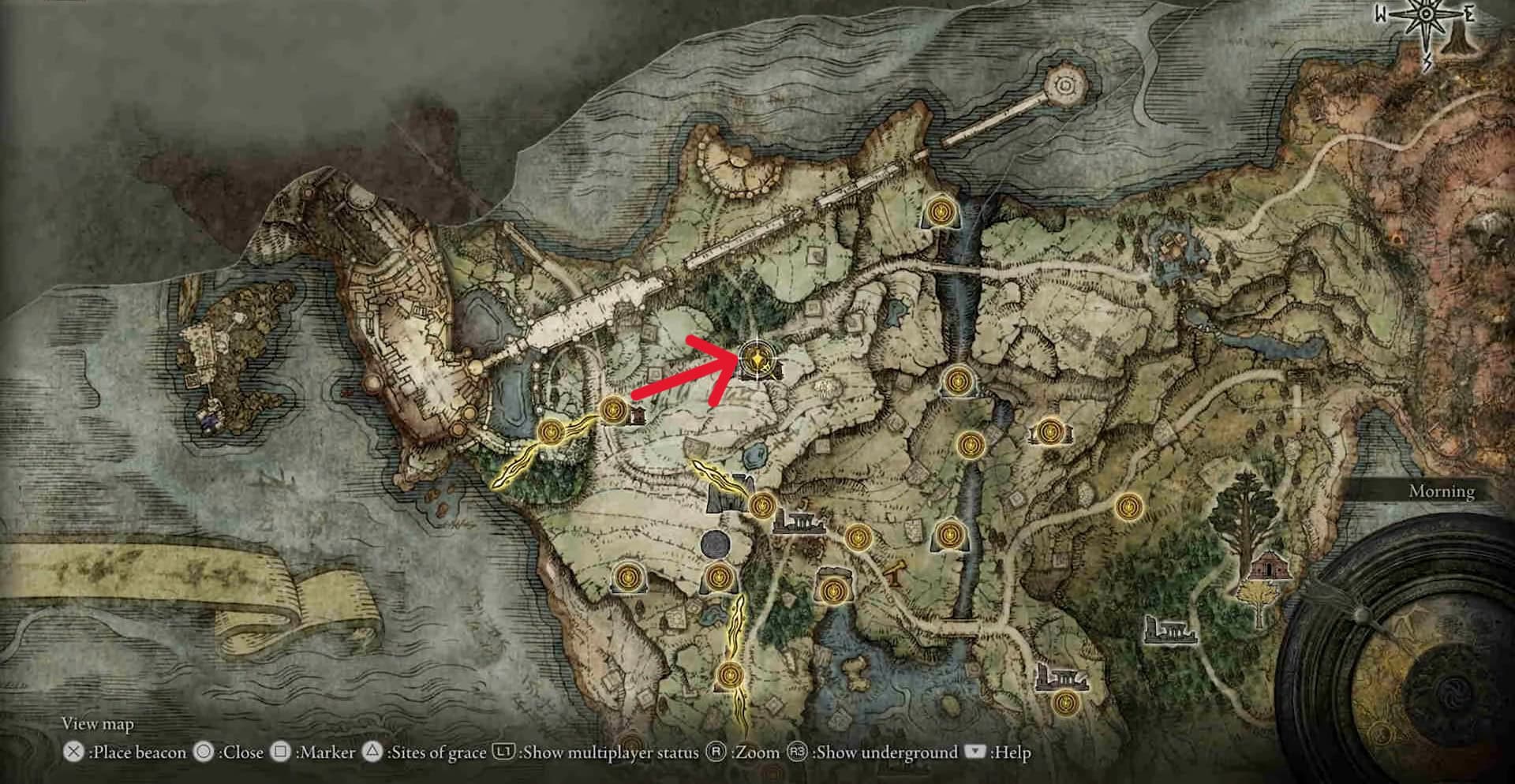 Deathbird location in Limgrave