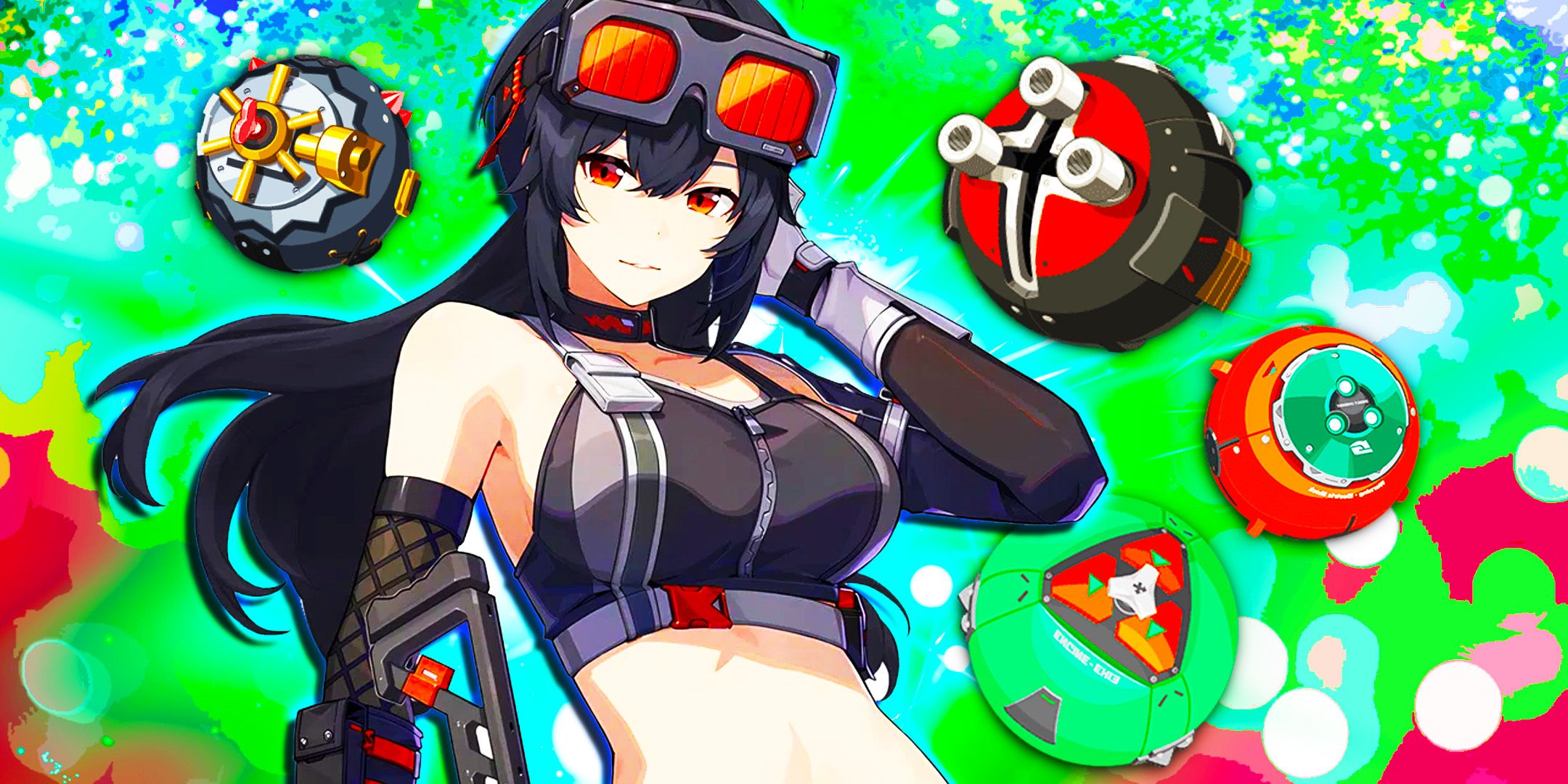 Grace Howard from Zenless Zone Zero with W-Engines around her