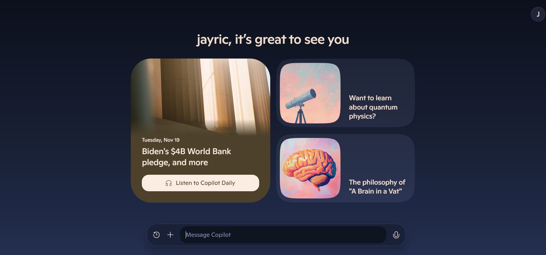 Microsoft Copilot home