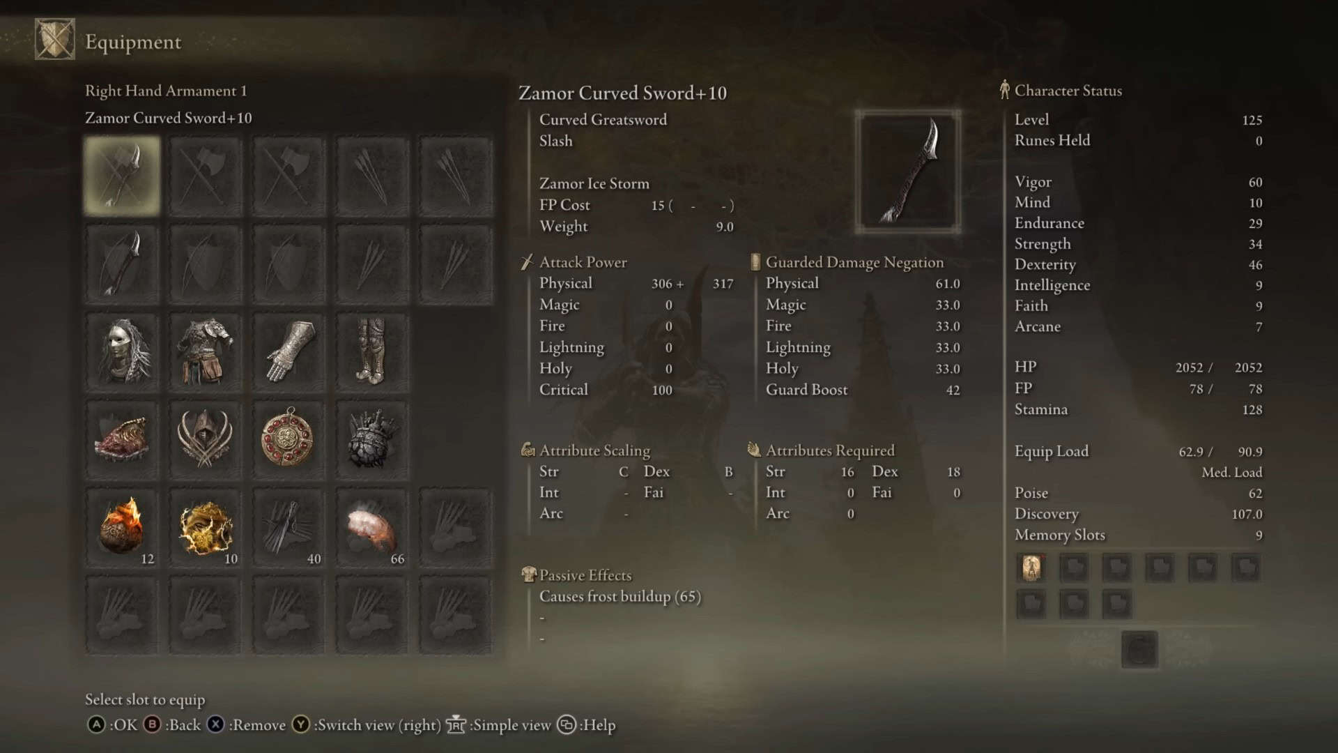 Zamor Curved Sword stats