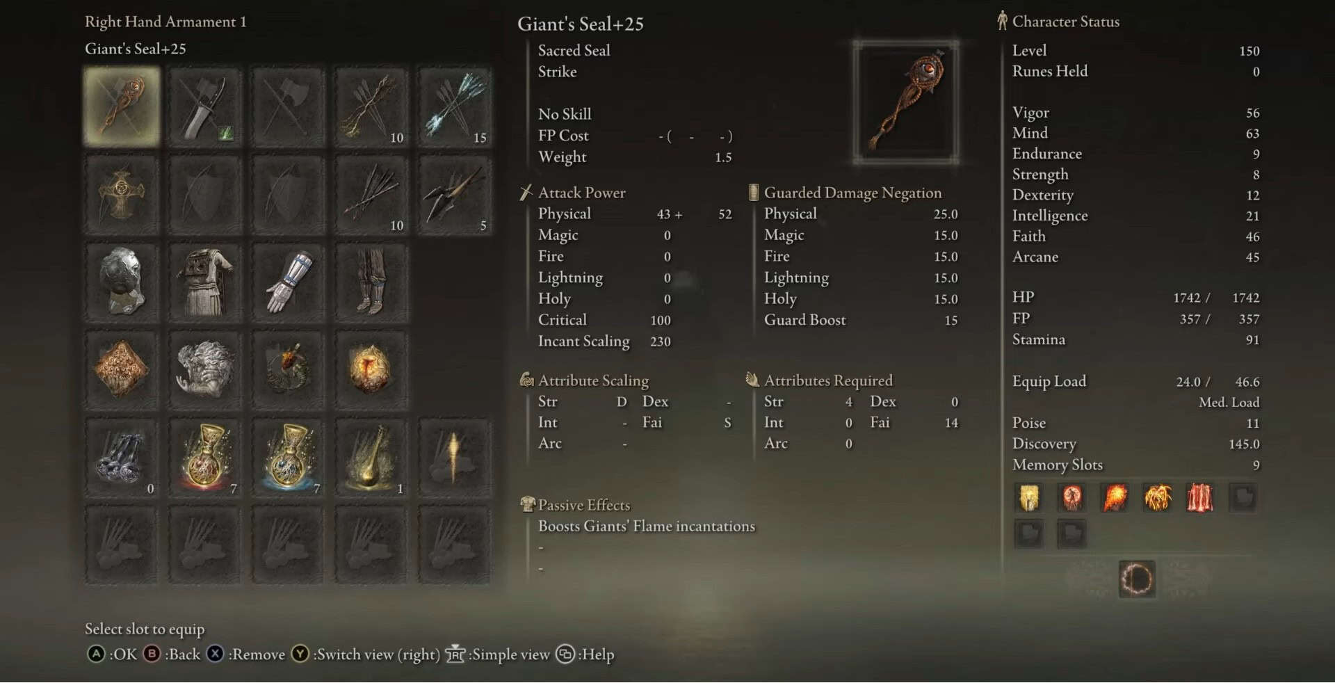 Stats for Giant's Seal