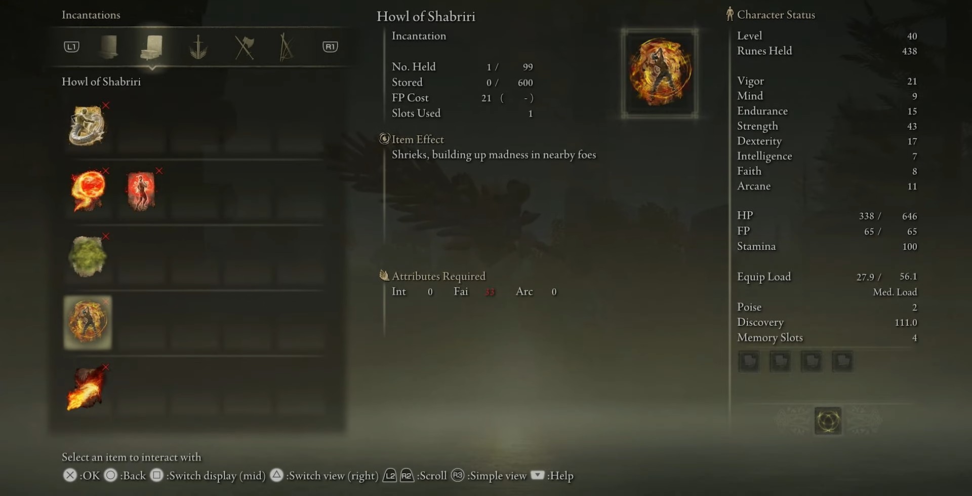 Howl of Shabriri stats