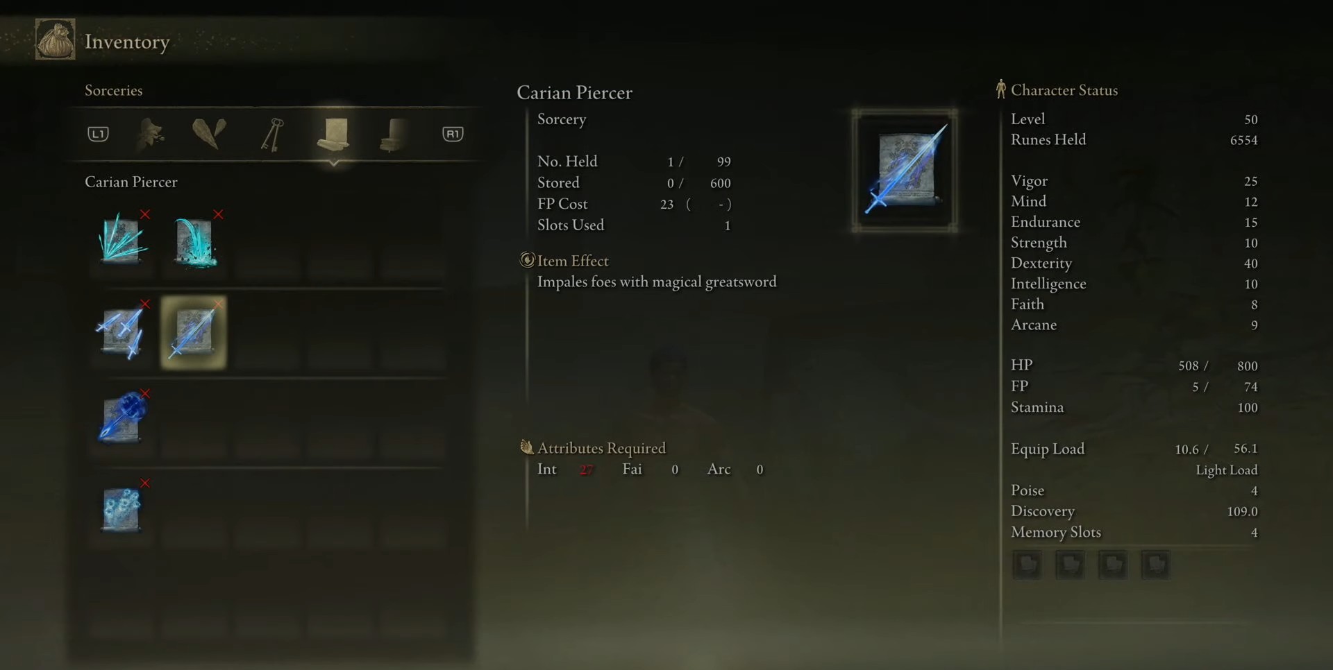 Carian Piercer stats