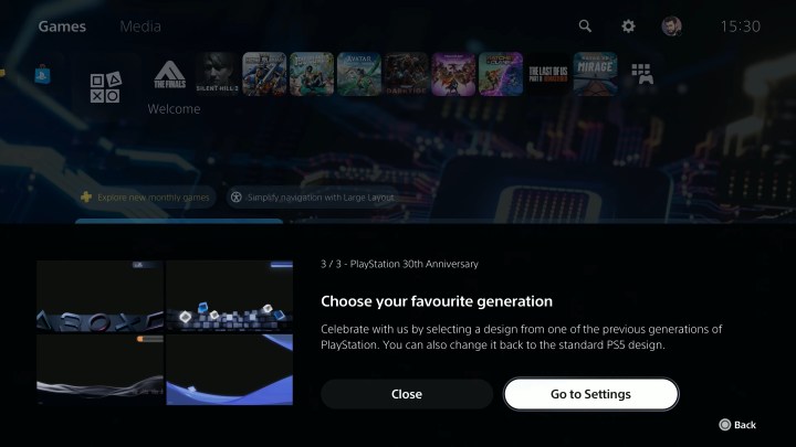 Changing PlayStation themes.