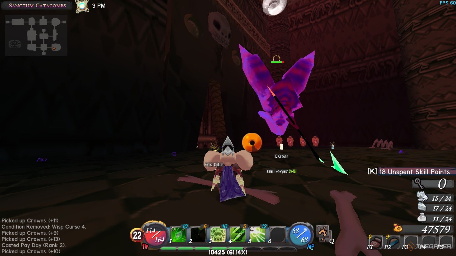 The player stunning an enemy using the Payday skill in Atlyss.