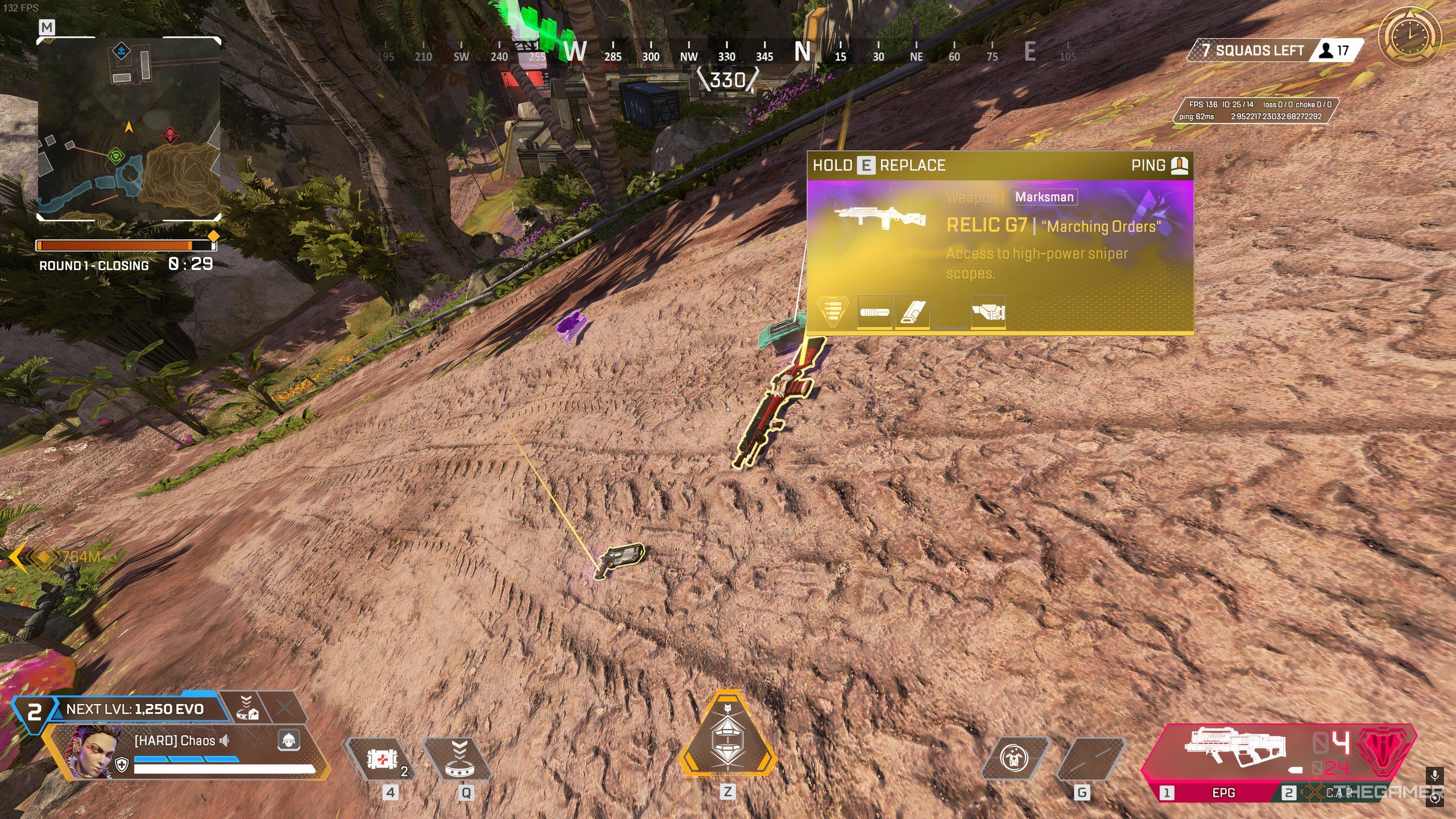 A Relic G7 Scout, a Relic Weapon found in Rift Relics in Apex Legends.
