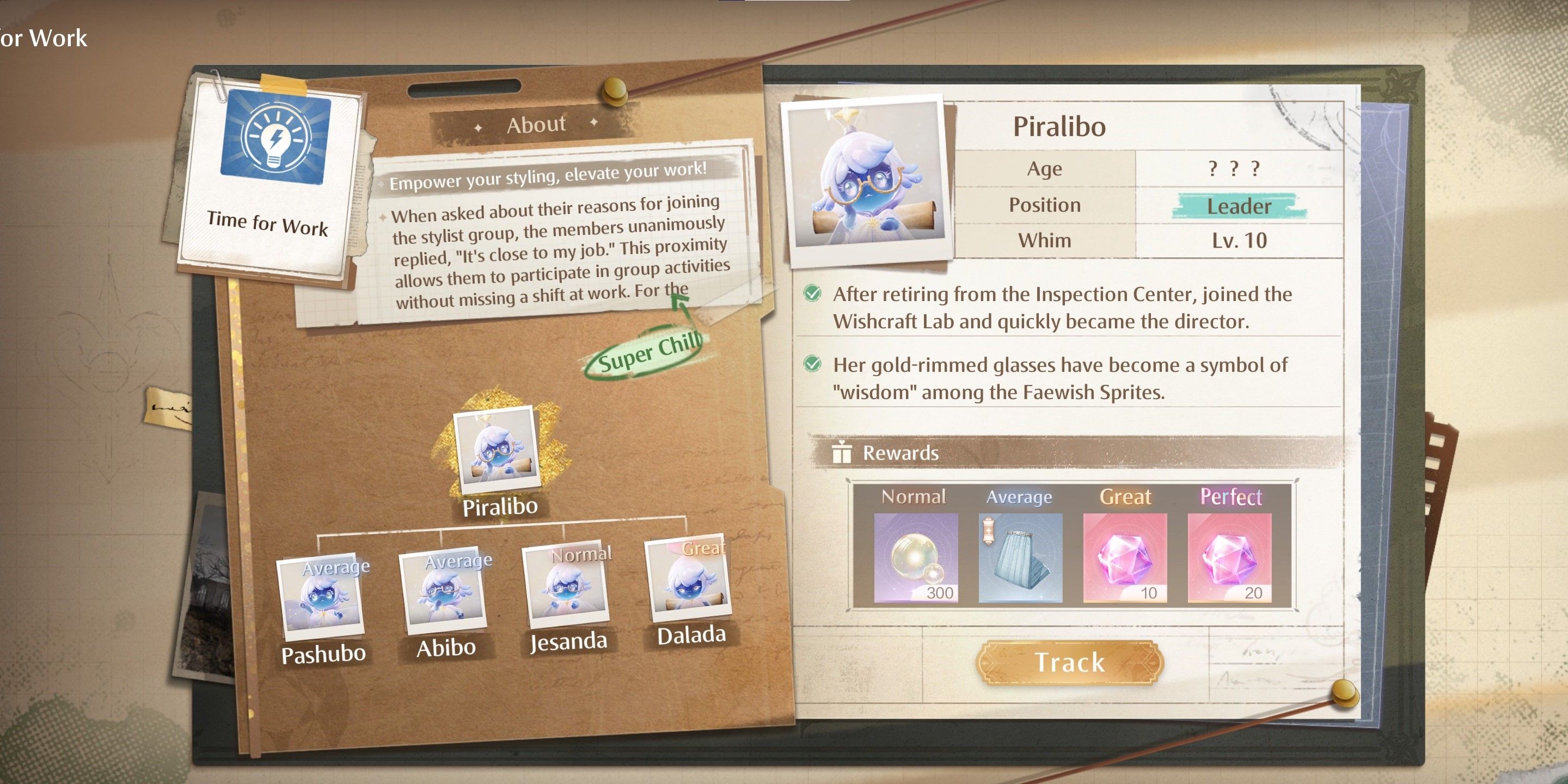 Time For Work Faction info from Infinity Nikki