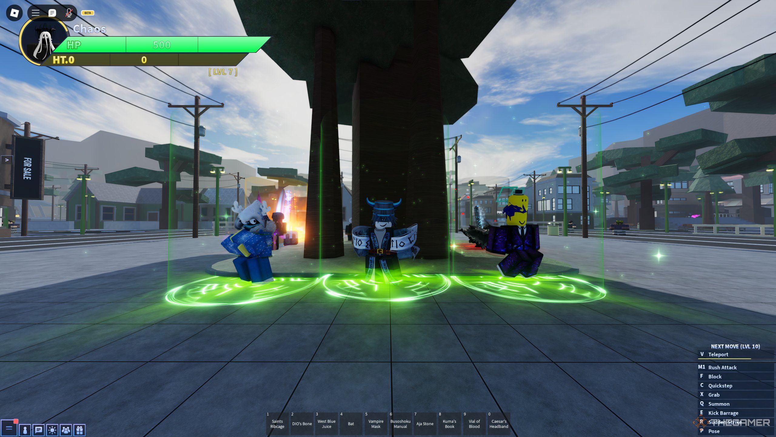 NPCs for crafting, obtaining quests, and the Ability Banner in Roblox: A Universal Time.