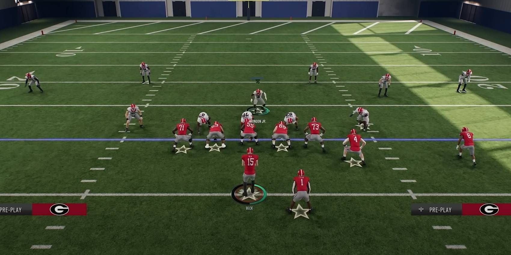 EA Sports College Football 25 Georgia defense using the 3-5-5 Tite formation from its Defense Playbook.