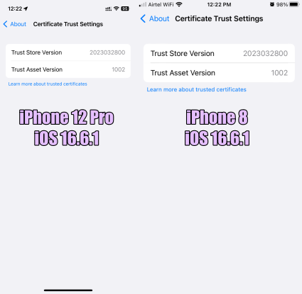Trust Store Versions Multiple Devices