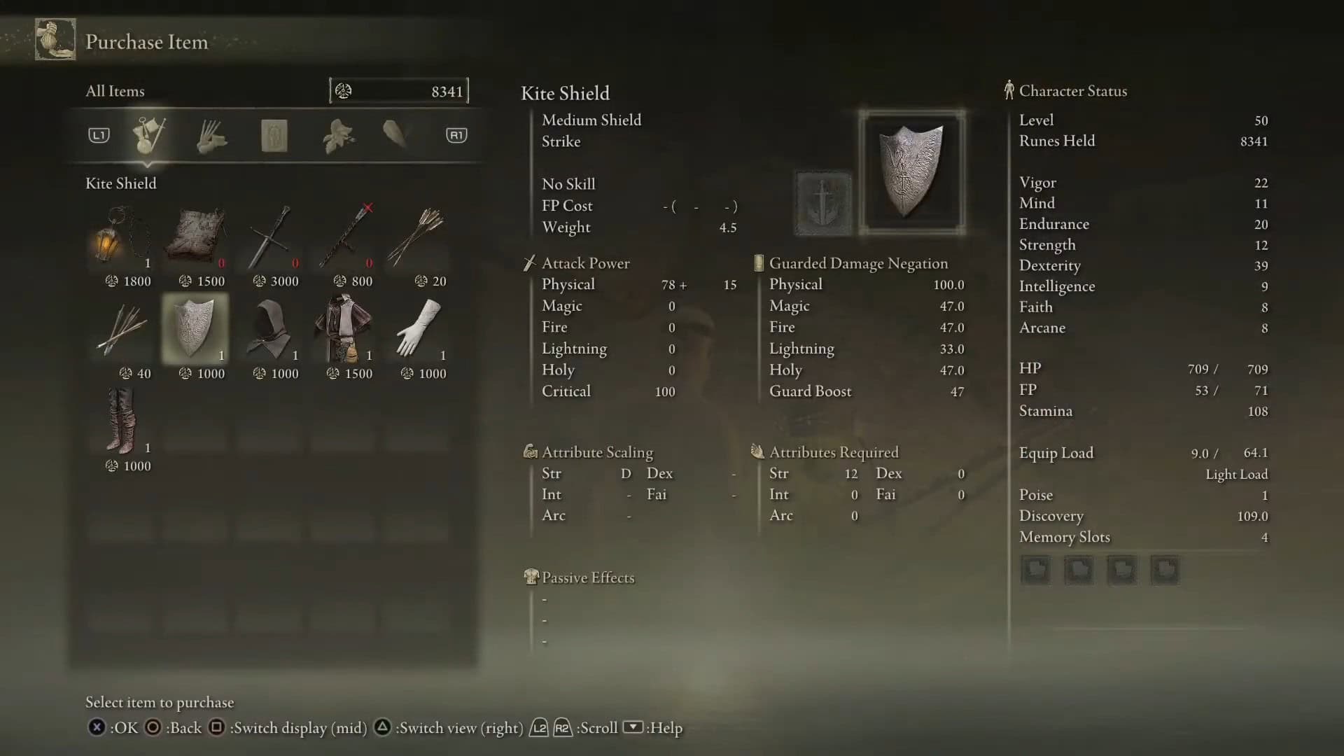 Kite Shield stats in Elden Ring