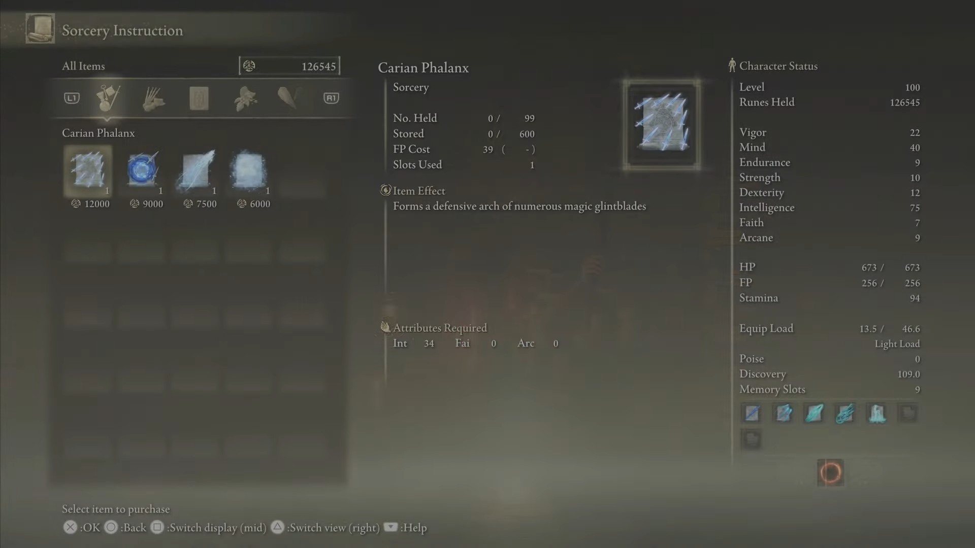 Carian Phalanx stats