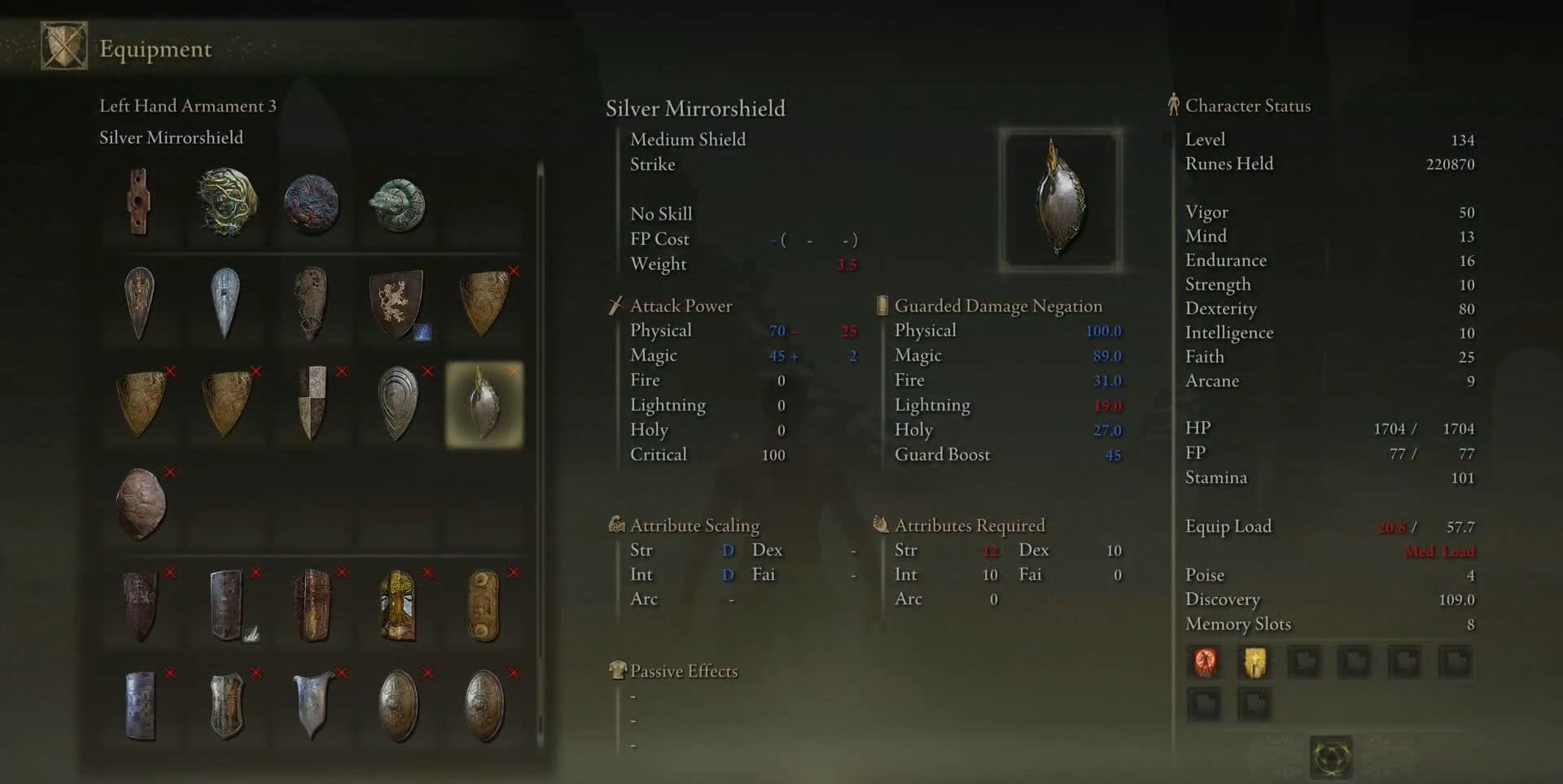 silver mirrorshield stats