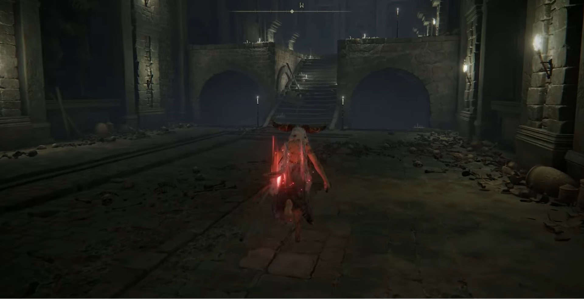Proceed up the stairs