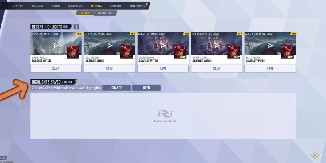 Discovering and Collecting Highlights in Marvel Rivals