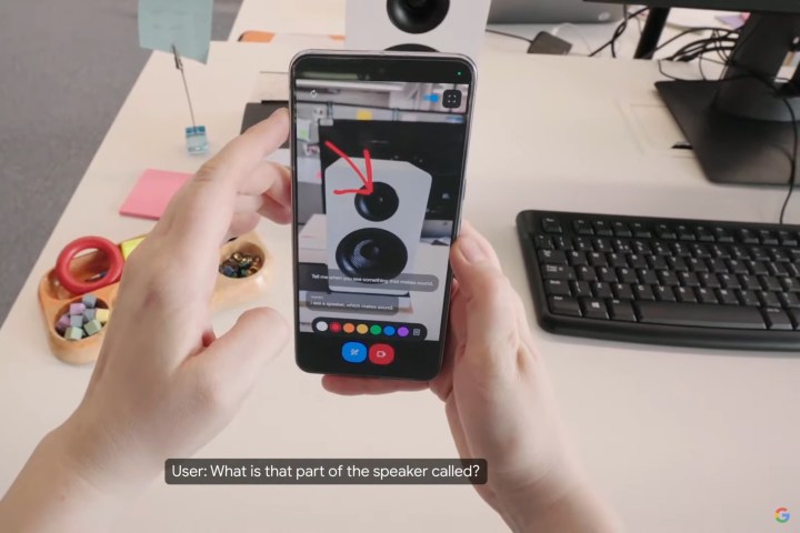 Demonstration of Project Astra on a mobile device.