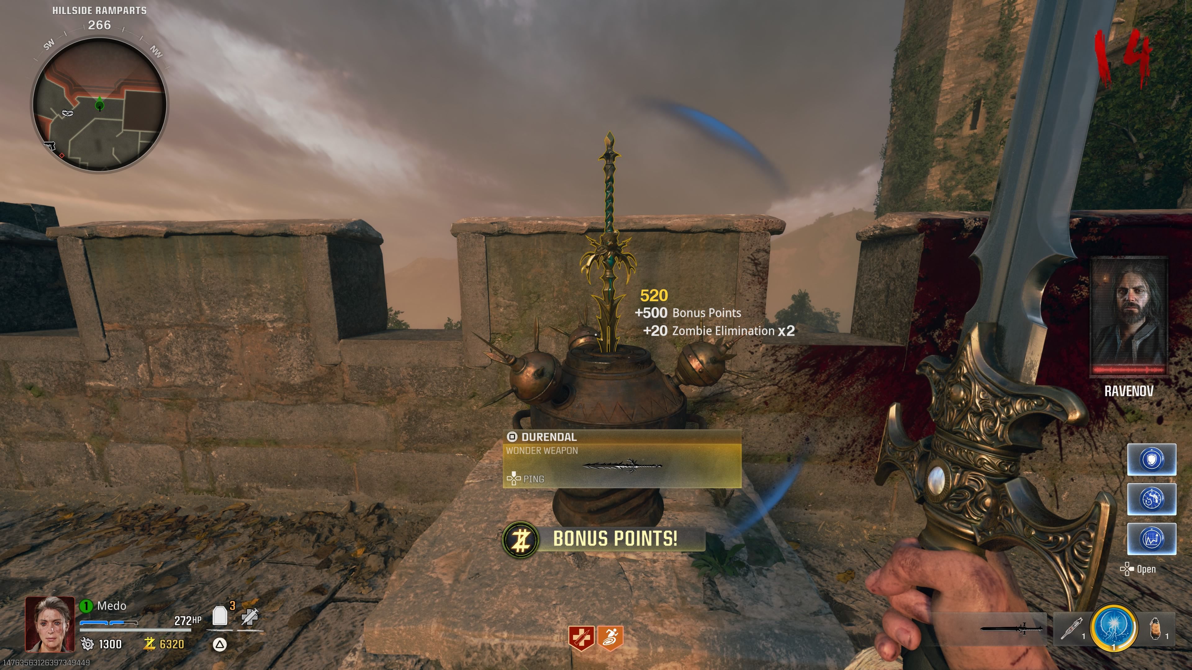 Player about to obtain the Durendal lightning sword - BO6