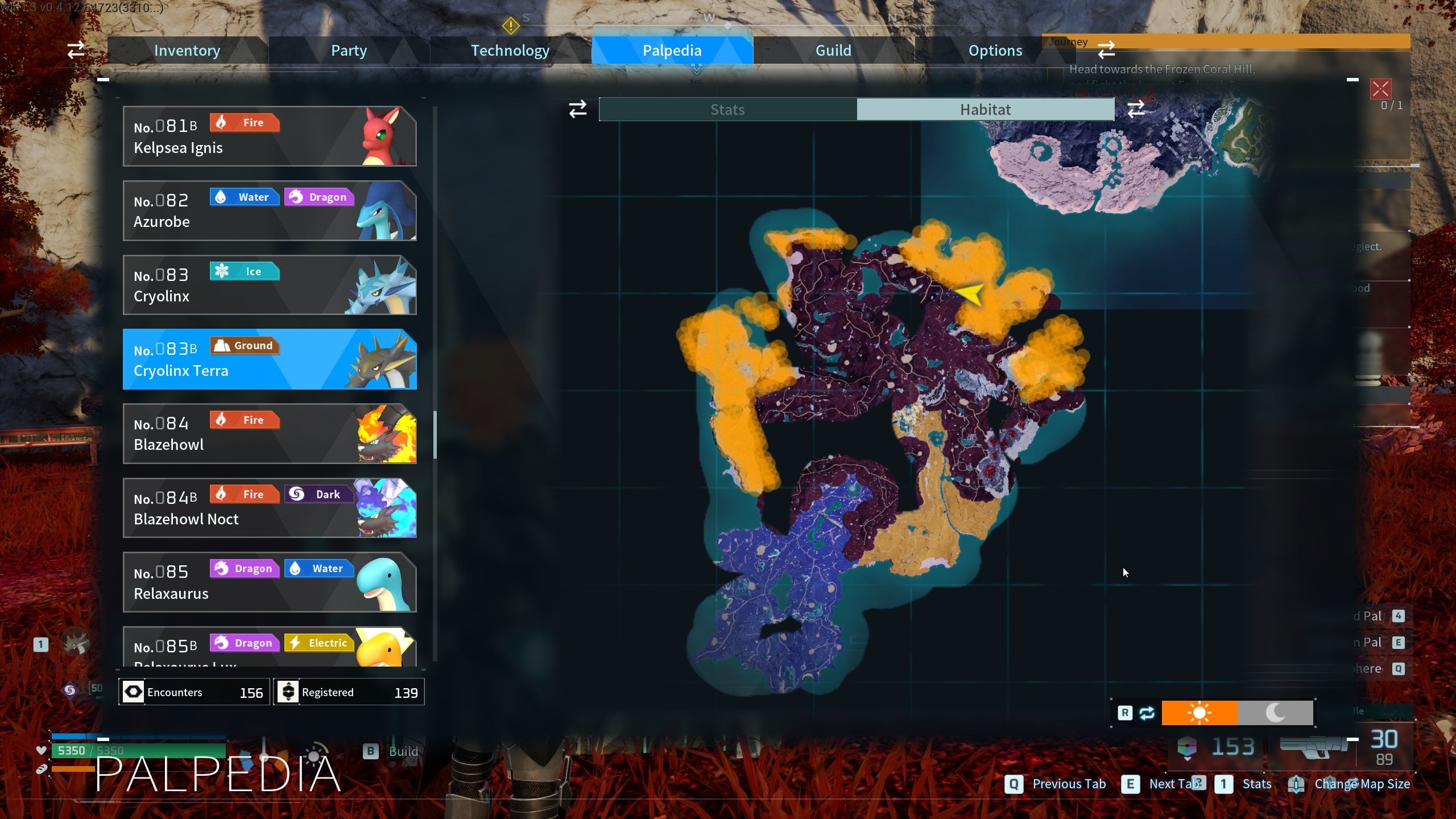 Map showing all possible locations for Cryolinx Terra