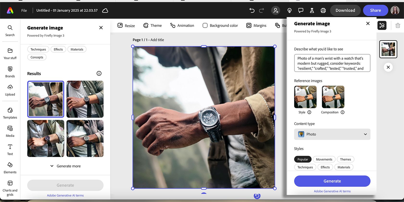 AI Lifestyle Image Generator for Watches