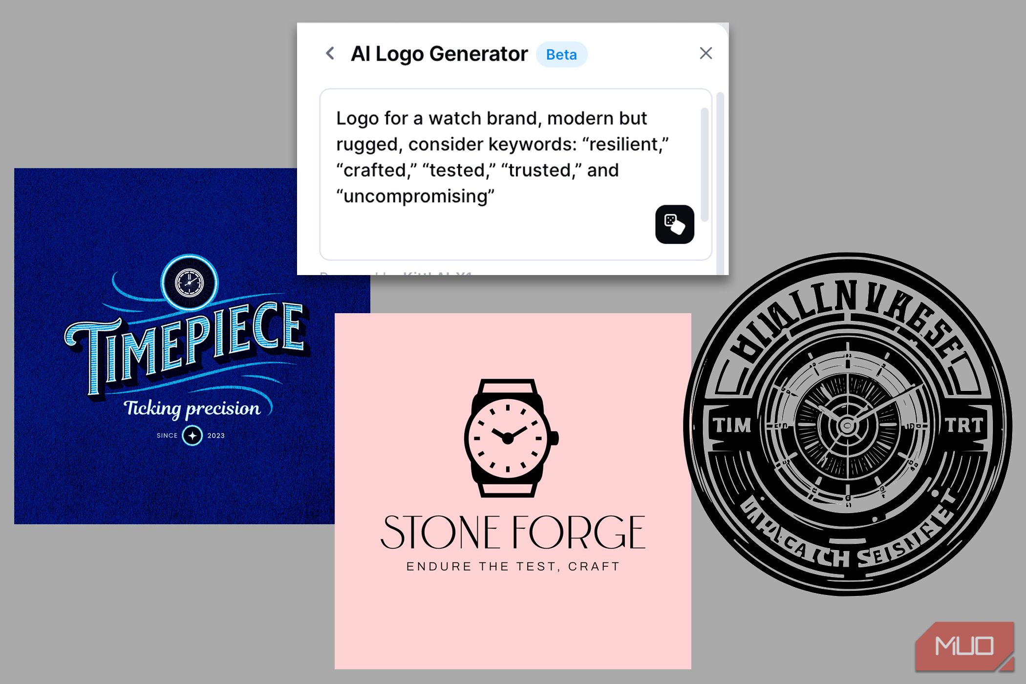 Results from Kittl AI Logo Generator
