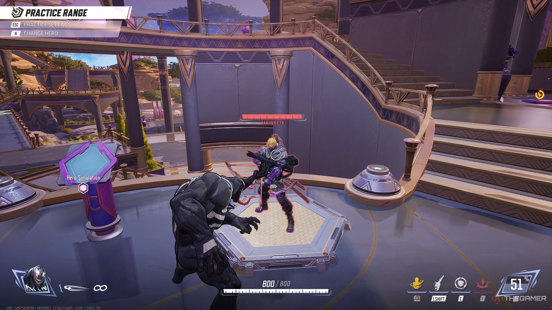 Venom catching Hawkeye in Marvel Rivals.