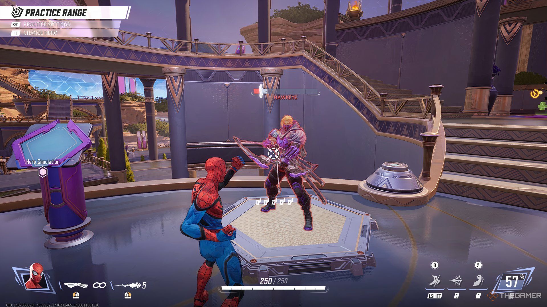 Spider-Man fighting Hawkeye in close range in Marvel Rivals.