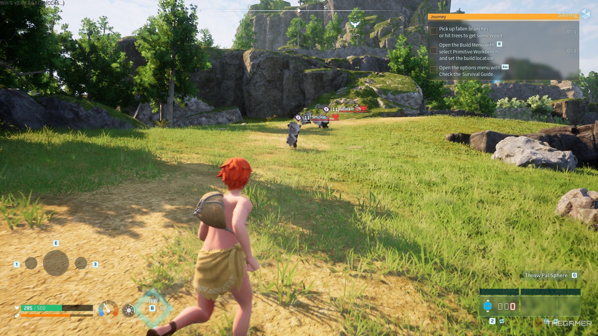 Low-level Smokies fleeing from the player in Palworld