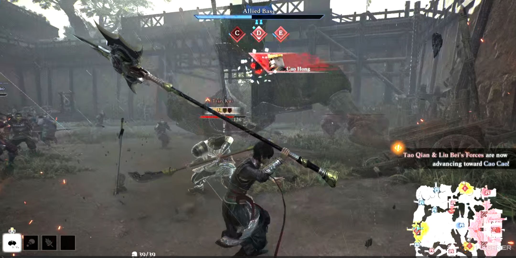 Ziluan battling with a halberd in Dynasty Warriors: Origins.