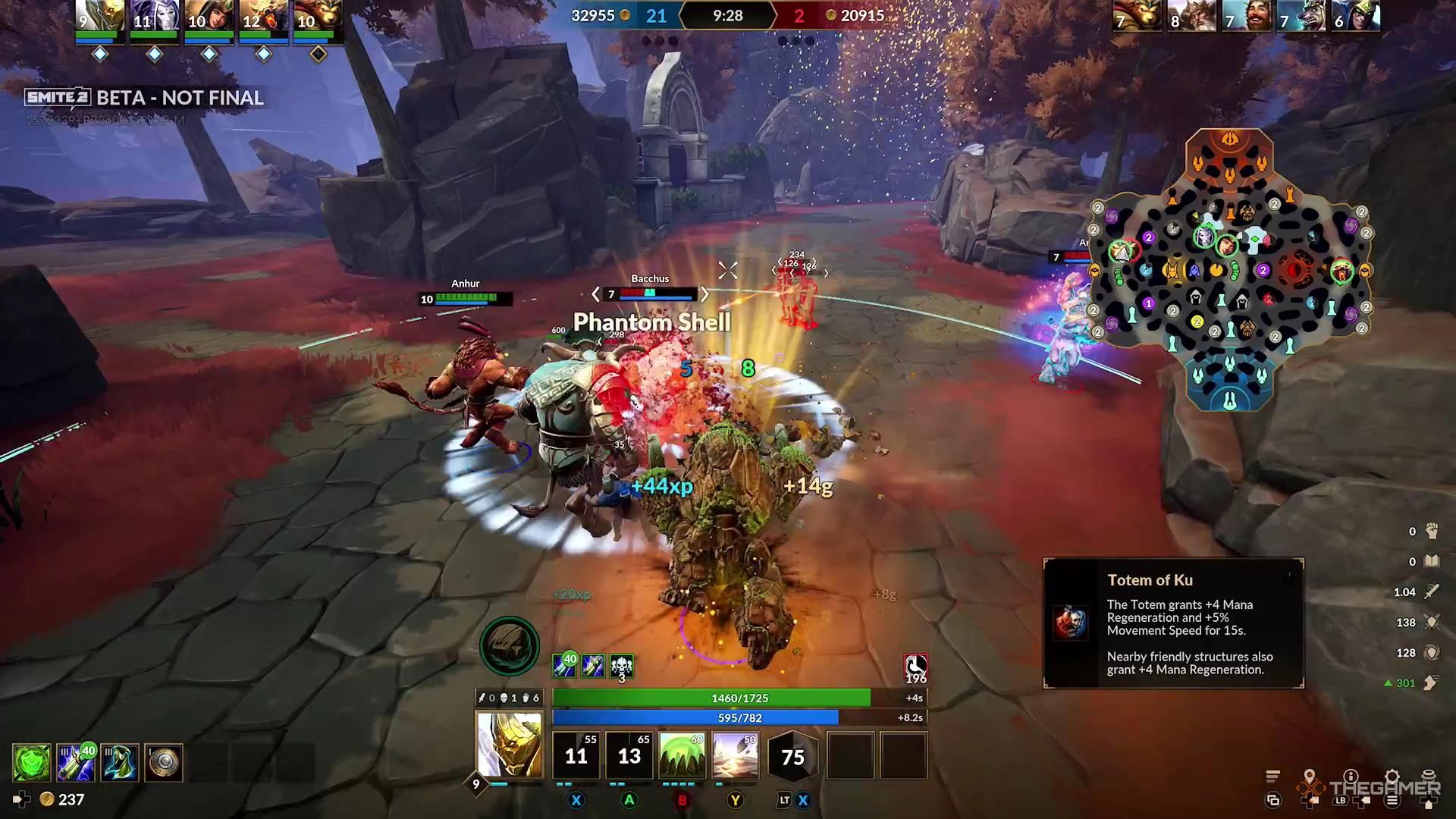 Geb uses his Shockwave ability in Smite 2.