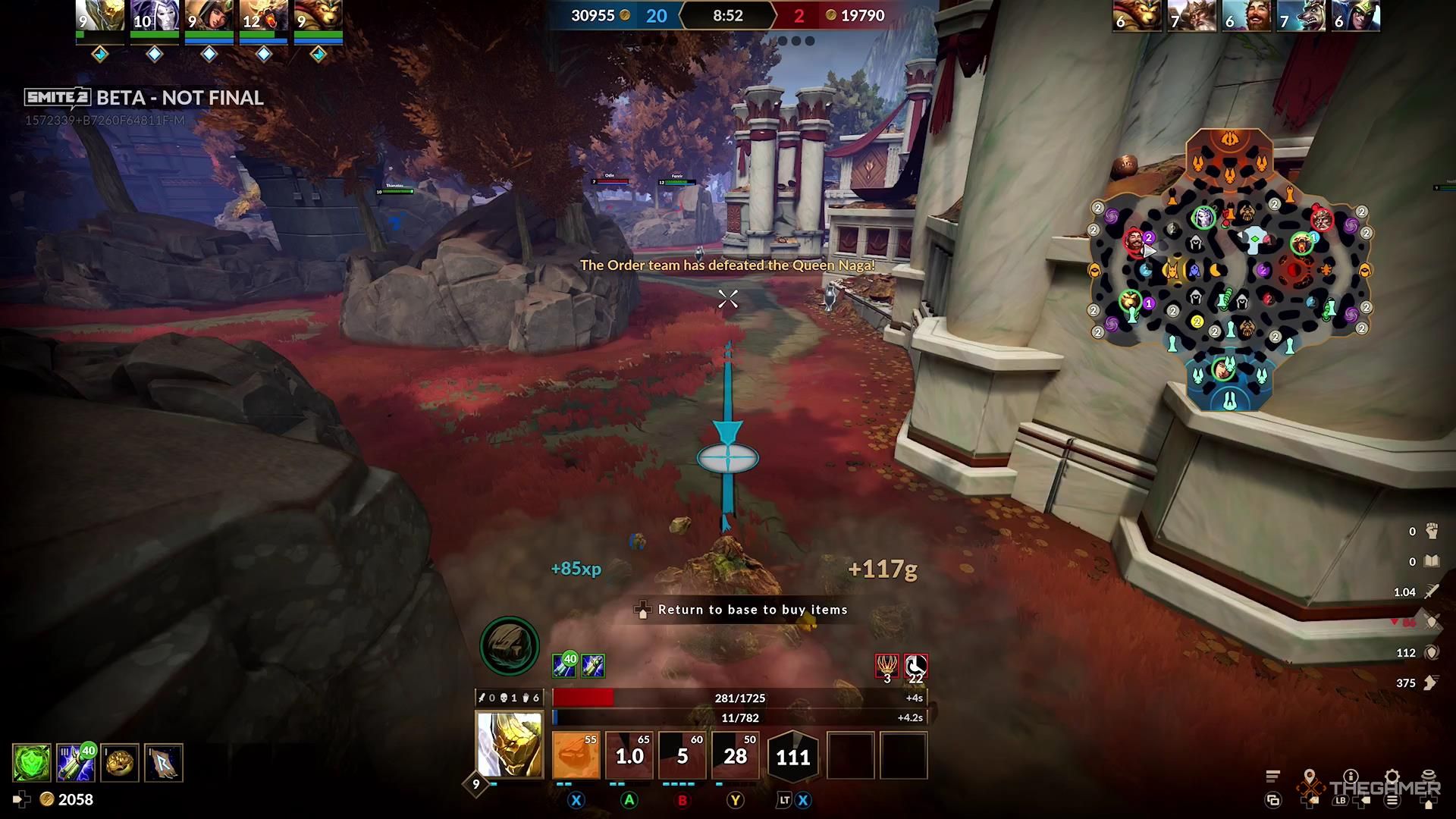 Geb uses Roll Out to escape danger in Smite 2.