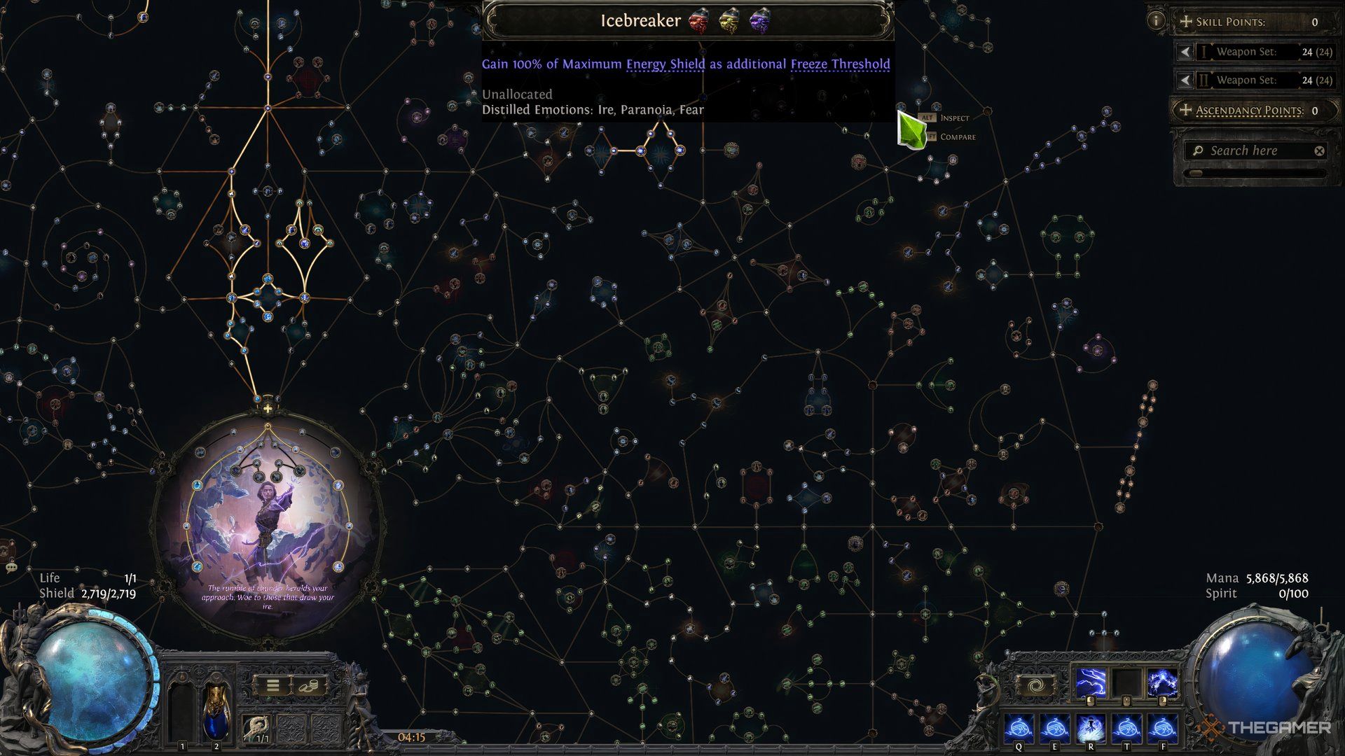 Pressing Alt on Icebreaker (Notable Passive Skill) to see the Distilled Emotions that it needs to get Anointed.