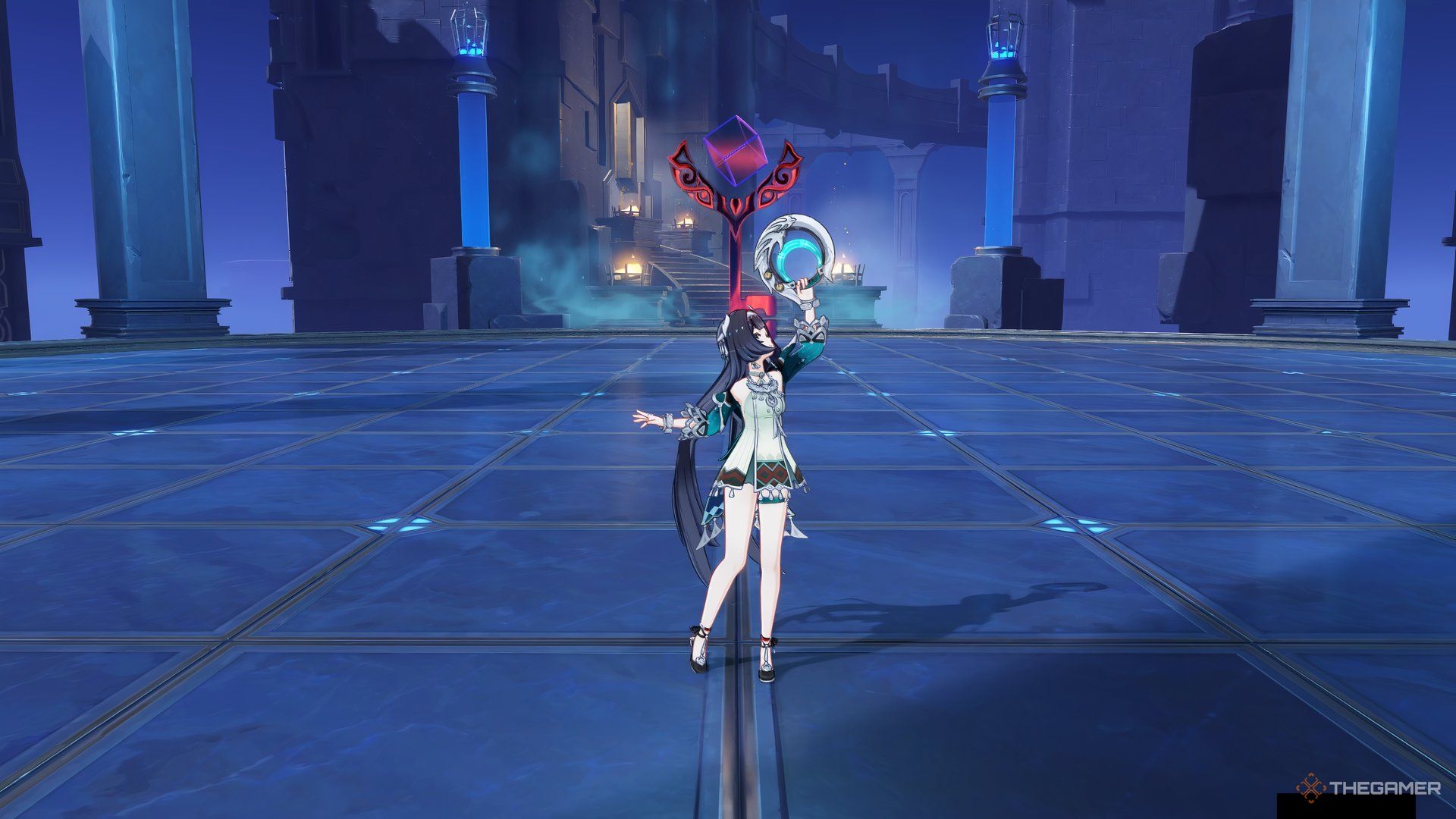 Lan Yan emote in Genshin Impact.