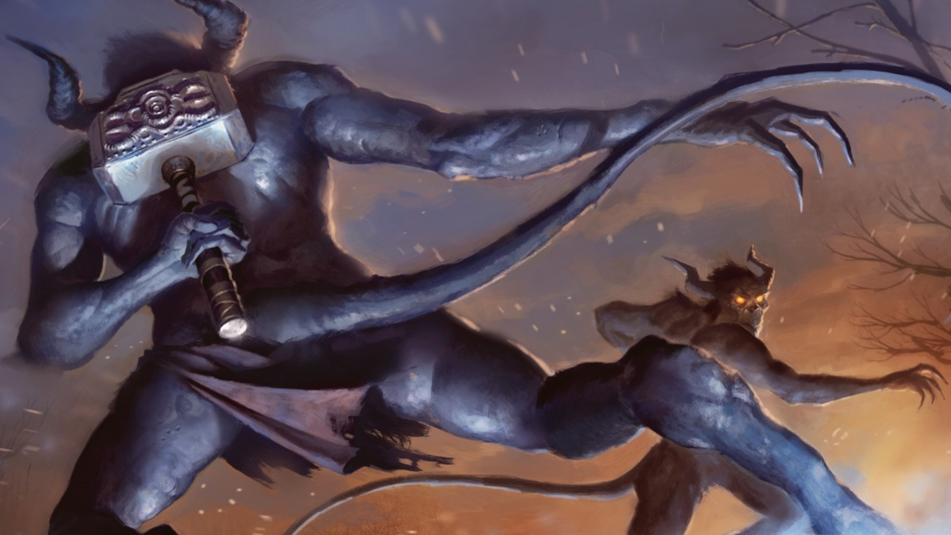 Innistrad Remastered artwork depicting a demon hiding a hammer behind its back