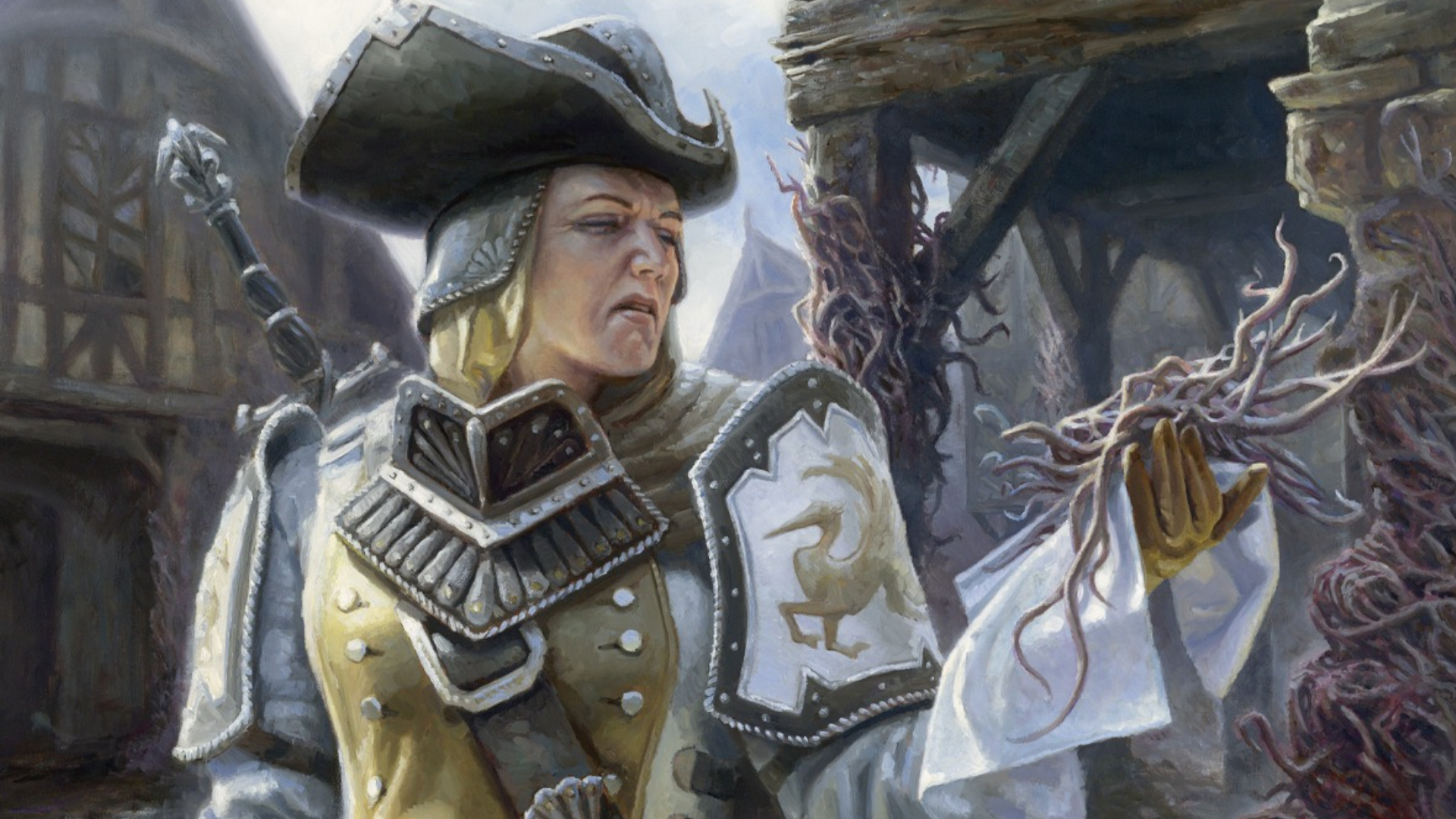 MTG Innistrad Remastered artwork depicting a hunter glaring at a tentacled creature