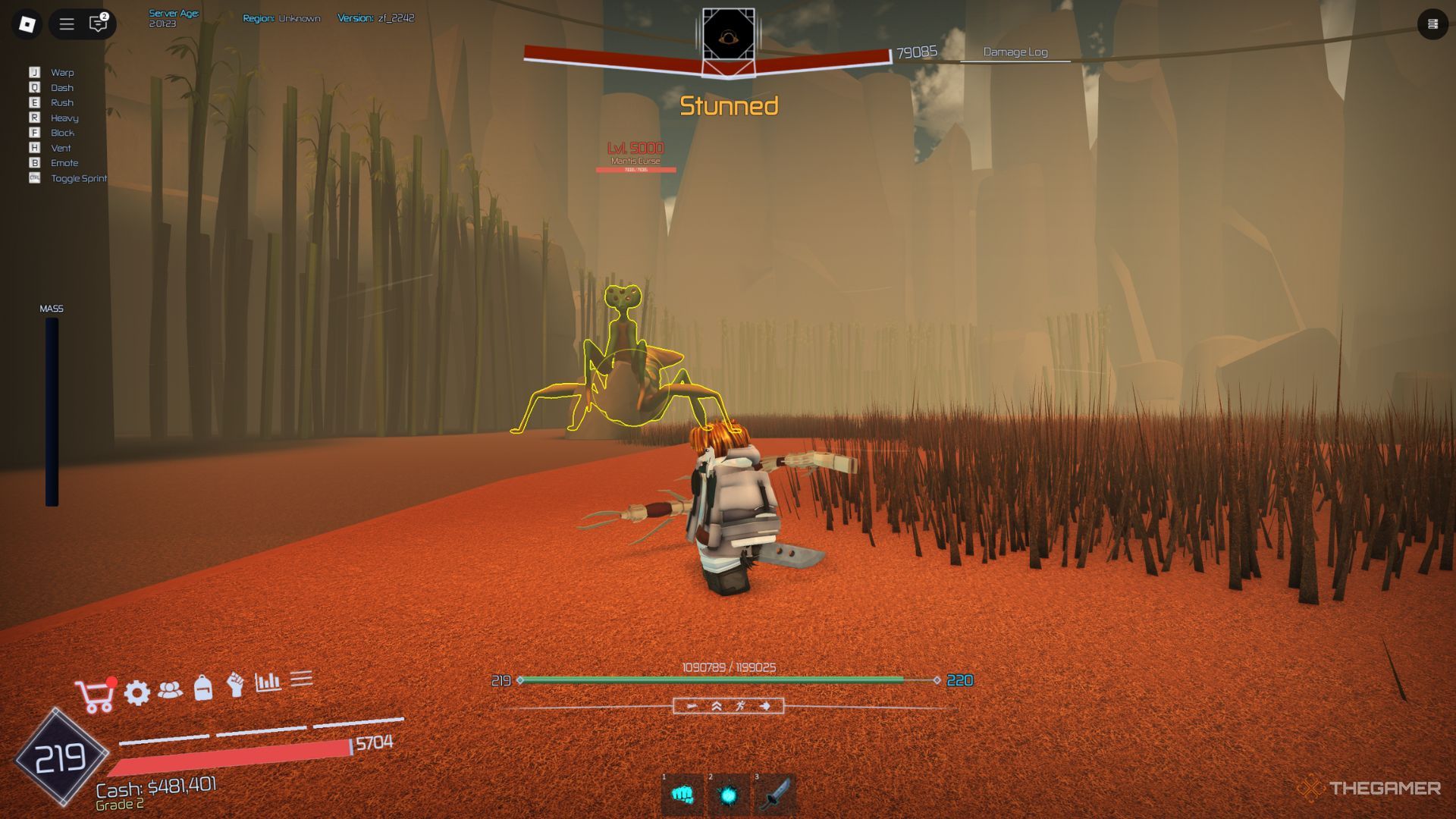 The player character is showing the Mantis Curse in Jujutsu Infinite.